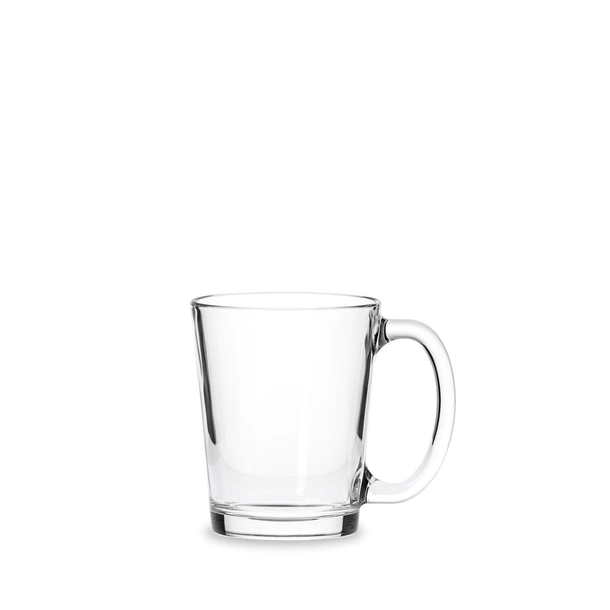 Taza Conic de vidrio de 310 ml, resistente y cómoda, perfecta para café americano o té.