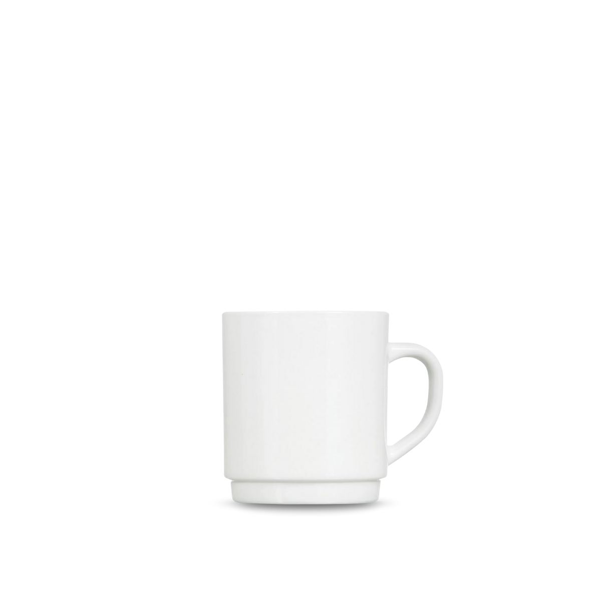 Taza Zelie de Opal Blanco individual con acabado brillante y diseño cilíndrico.