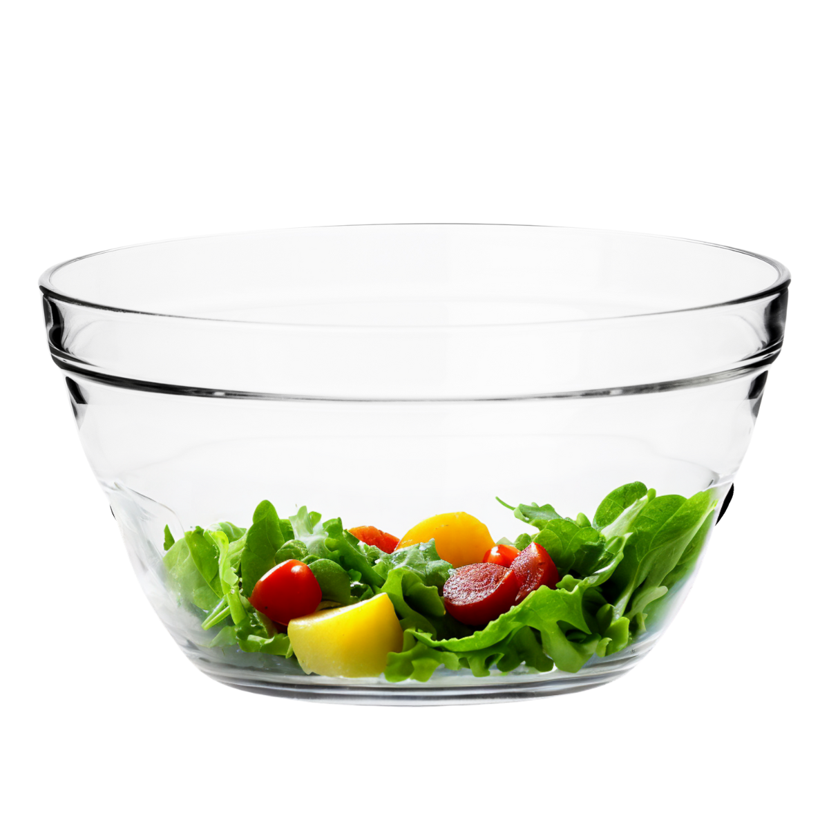 tazon de 17 cm con ensalada en fondo blanco
