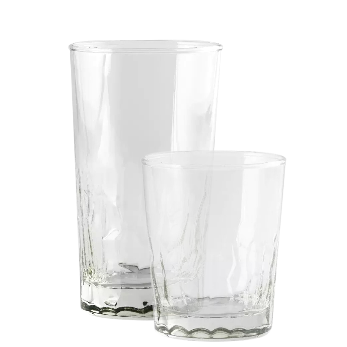 Juego de 12 o 6 vasos Tierra Highball y Old Fashioned de vidrio transparente con base resistente