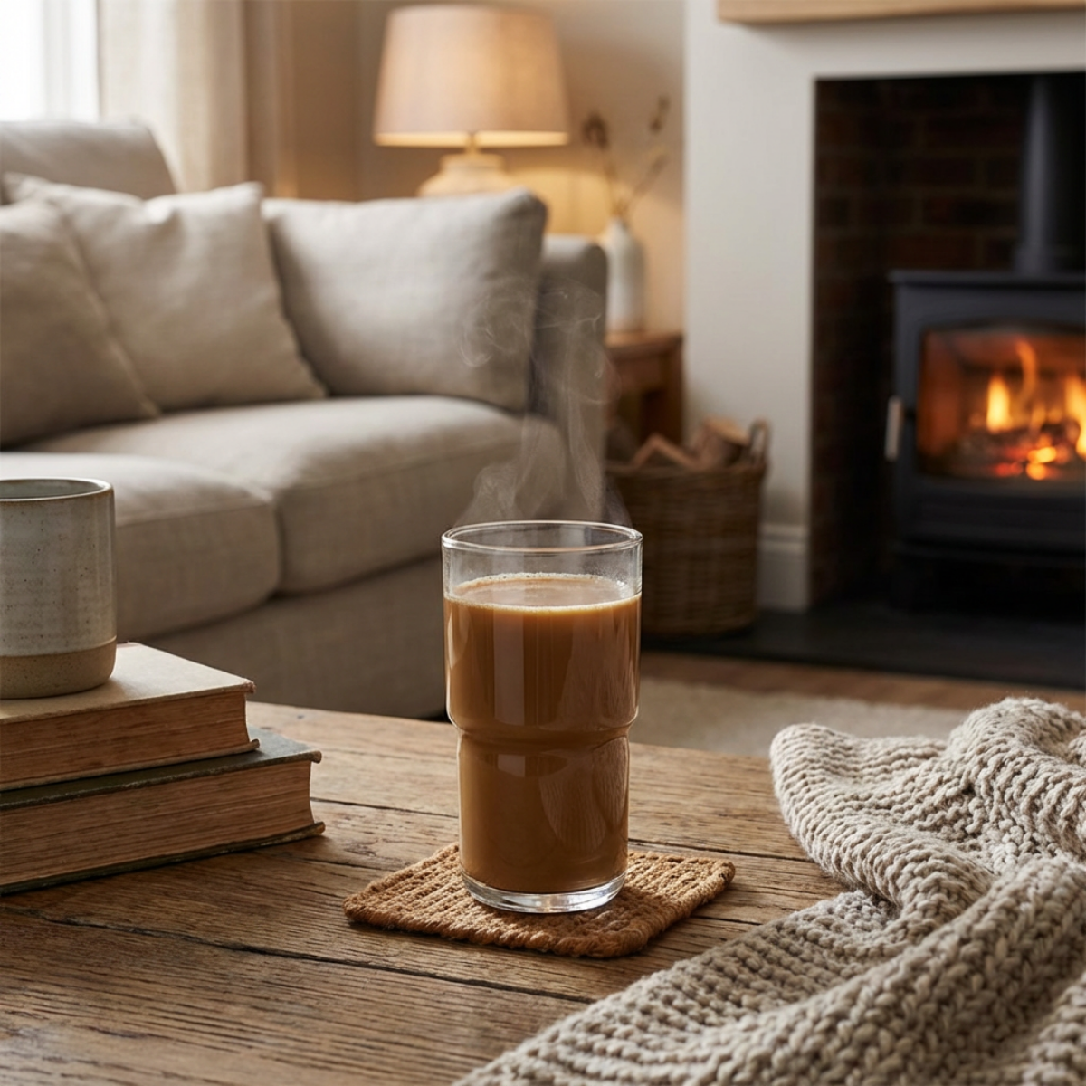 Vaso de vidrio Amalfi utilizado para café en uso diario