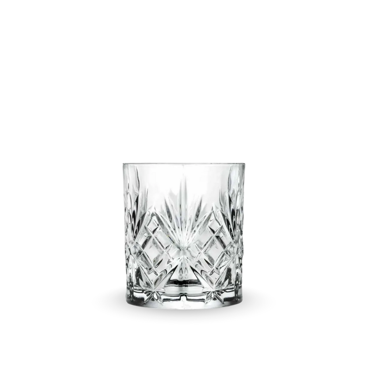 Vaso Old Fashioned Borela de vidrio cortado transparente