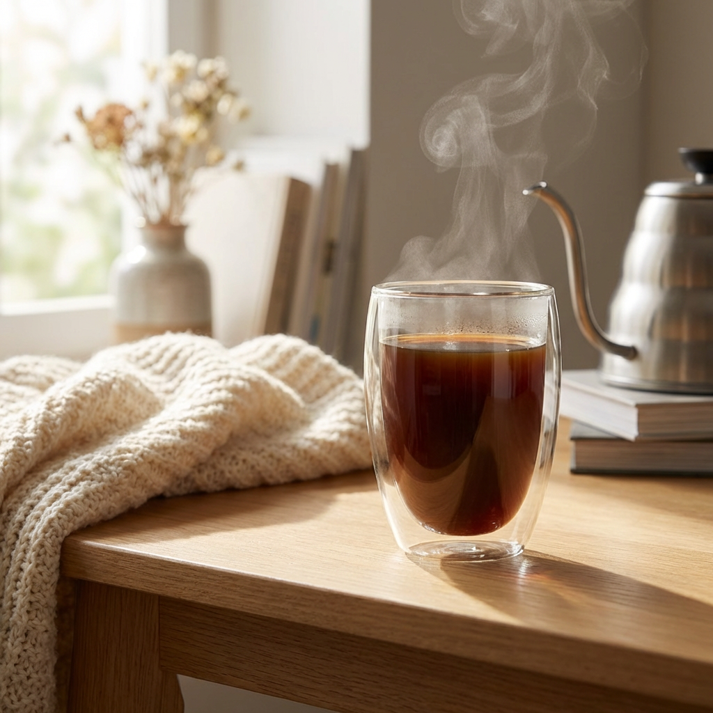 Vaso Doppio individual de vidrio de doble pared con diseño elegante