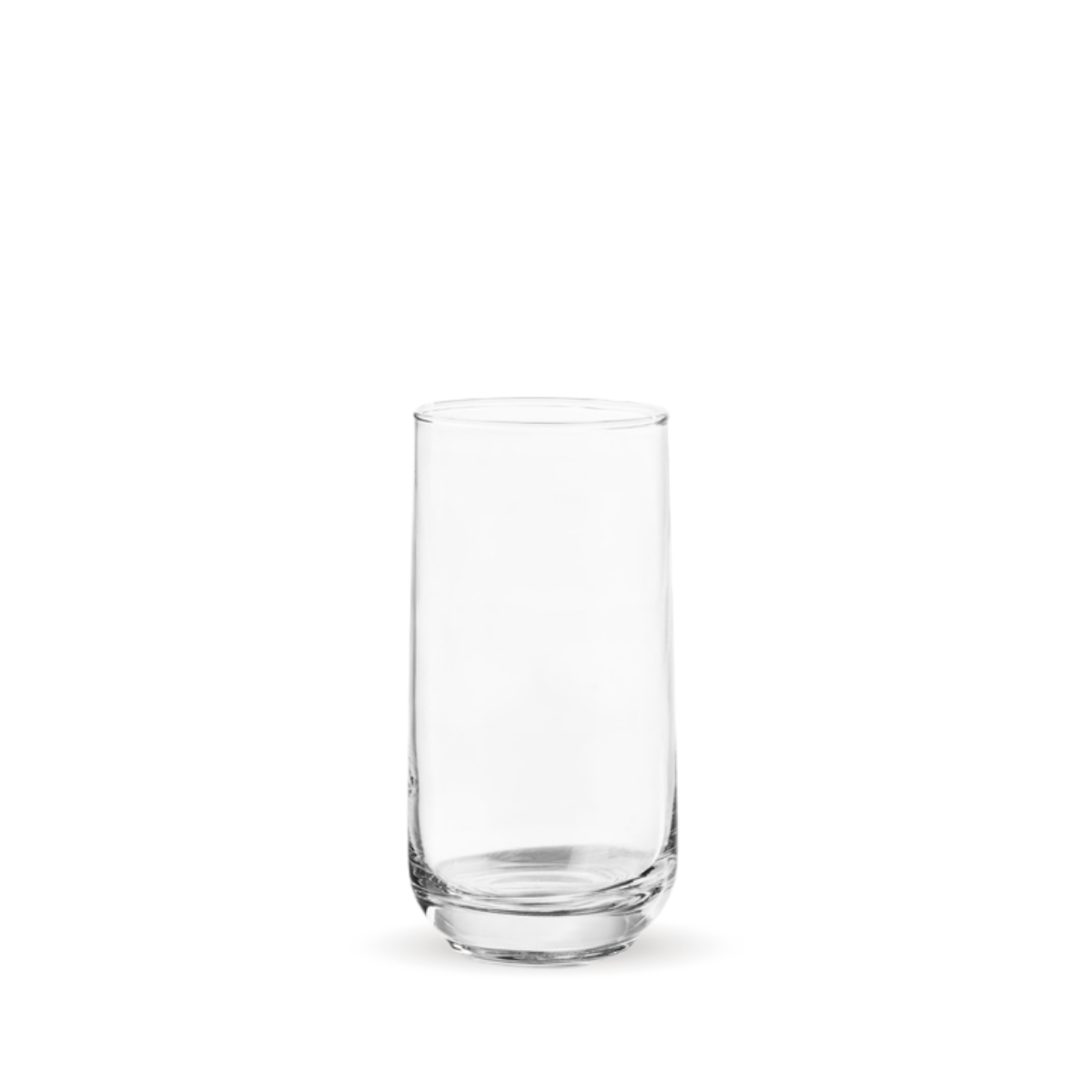 Vaso Koba de vidrio transparente de 472 ml con diseño minimalista y base sólida