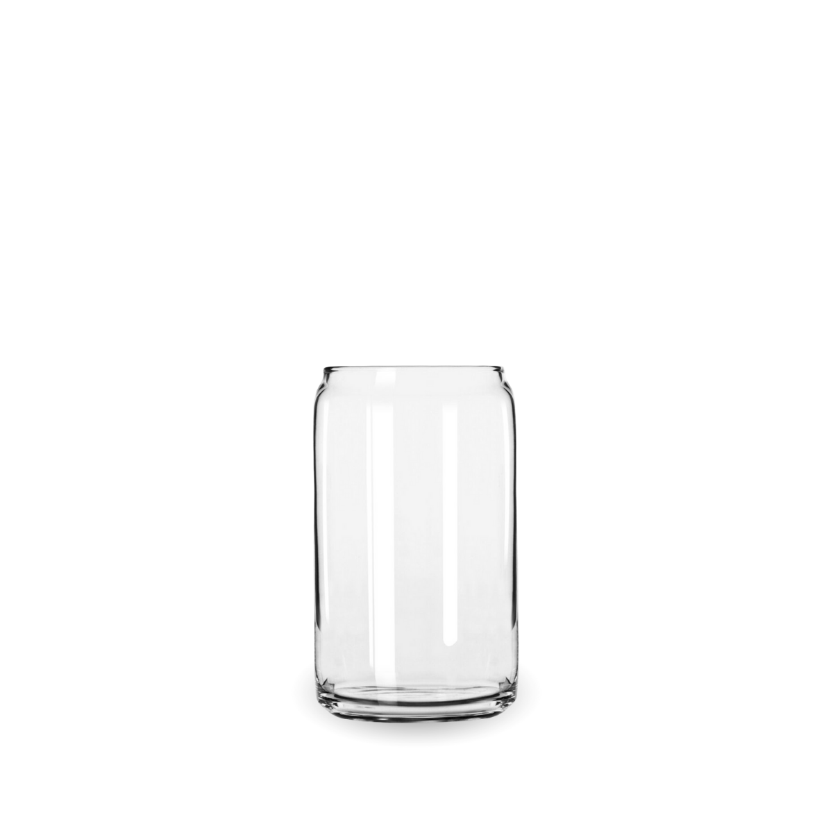 Vaso lata de vidrio transparente de diseño cilíndrico
