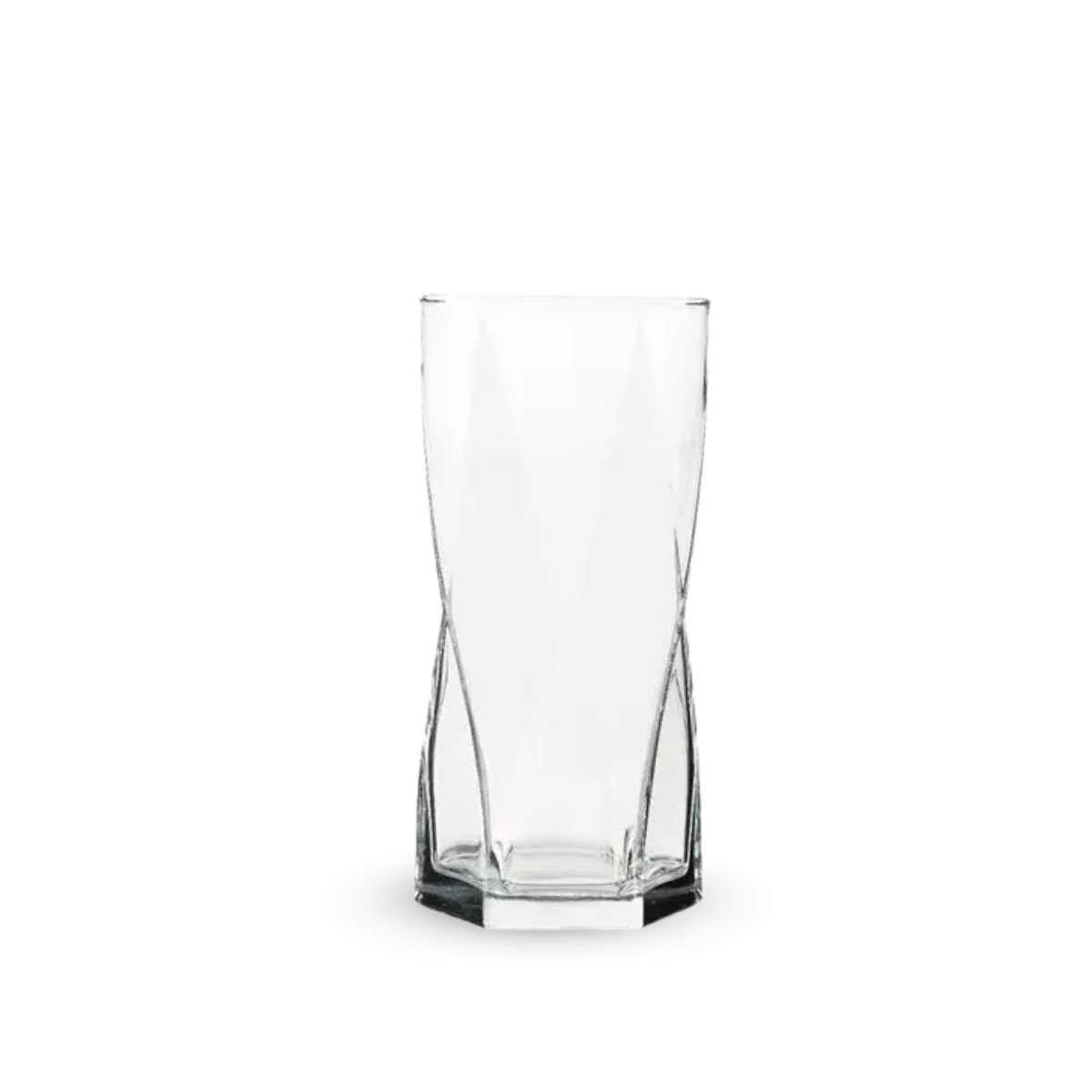 Vaso Rombus alto de vidrio con relieve geométrico para bebidas