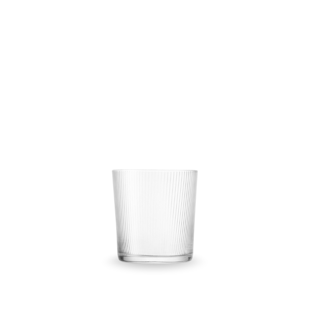 Vaso Some Lines de vidrio de 360 ml con relieve de líneas finas