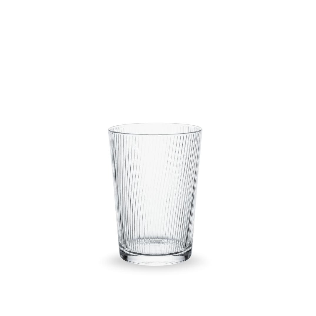 Vaso Some Lines de vidrio de 500 ml con relieve de líneas finas