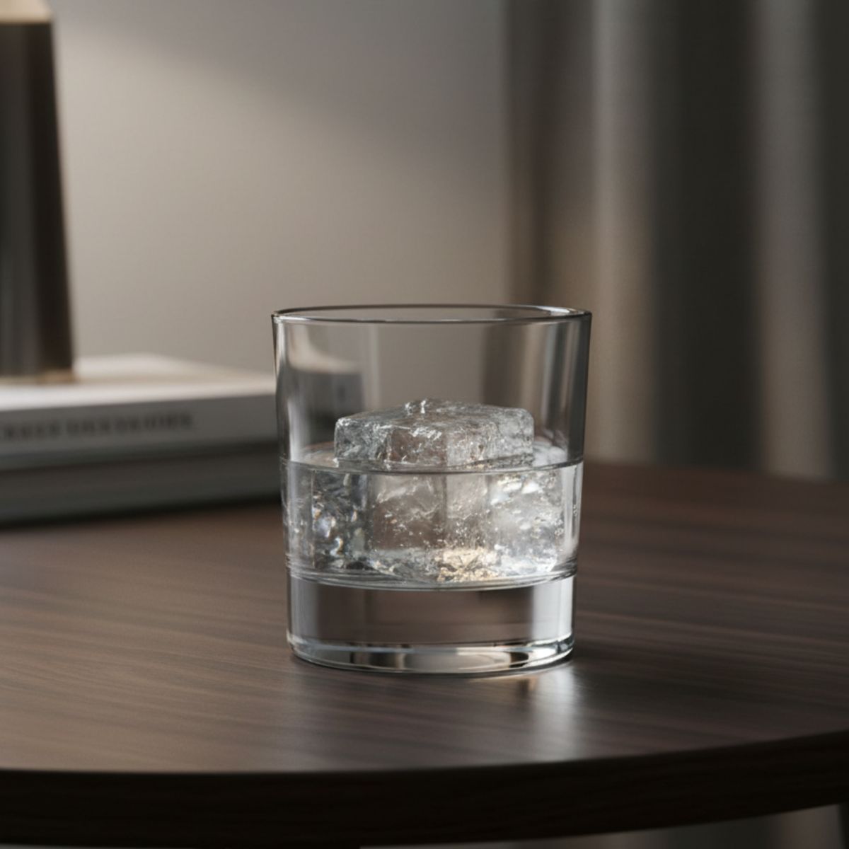 Vaso Stelvio bajo de vidrio con bebida y hielo