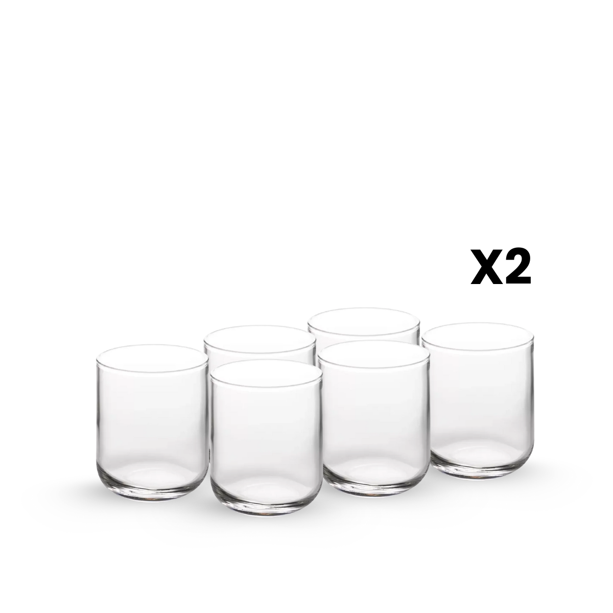 Capella – Juego de Vasos de Vidrio de Diseño Cilíndrico con Boquilla Amplia