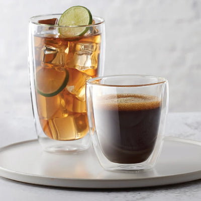 Doppio – Juego de Vasos de Vidrio de Doble Pared para Bebidas
