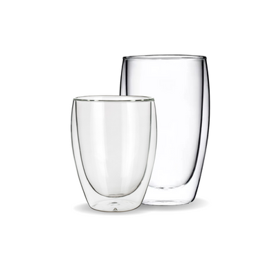Doppio – Juego de Vasos de Vidrio de Doble Pared para Bebidas