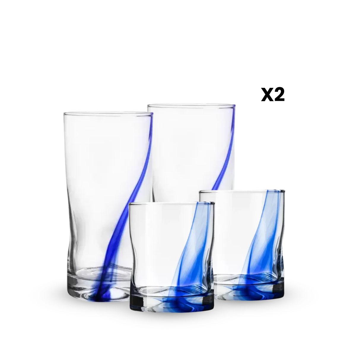 Presentación del set de vasos Ribbon de vidrio en formatos highball y old fashioned