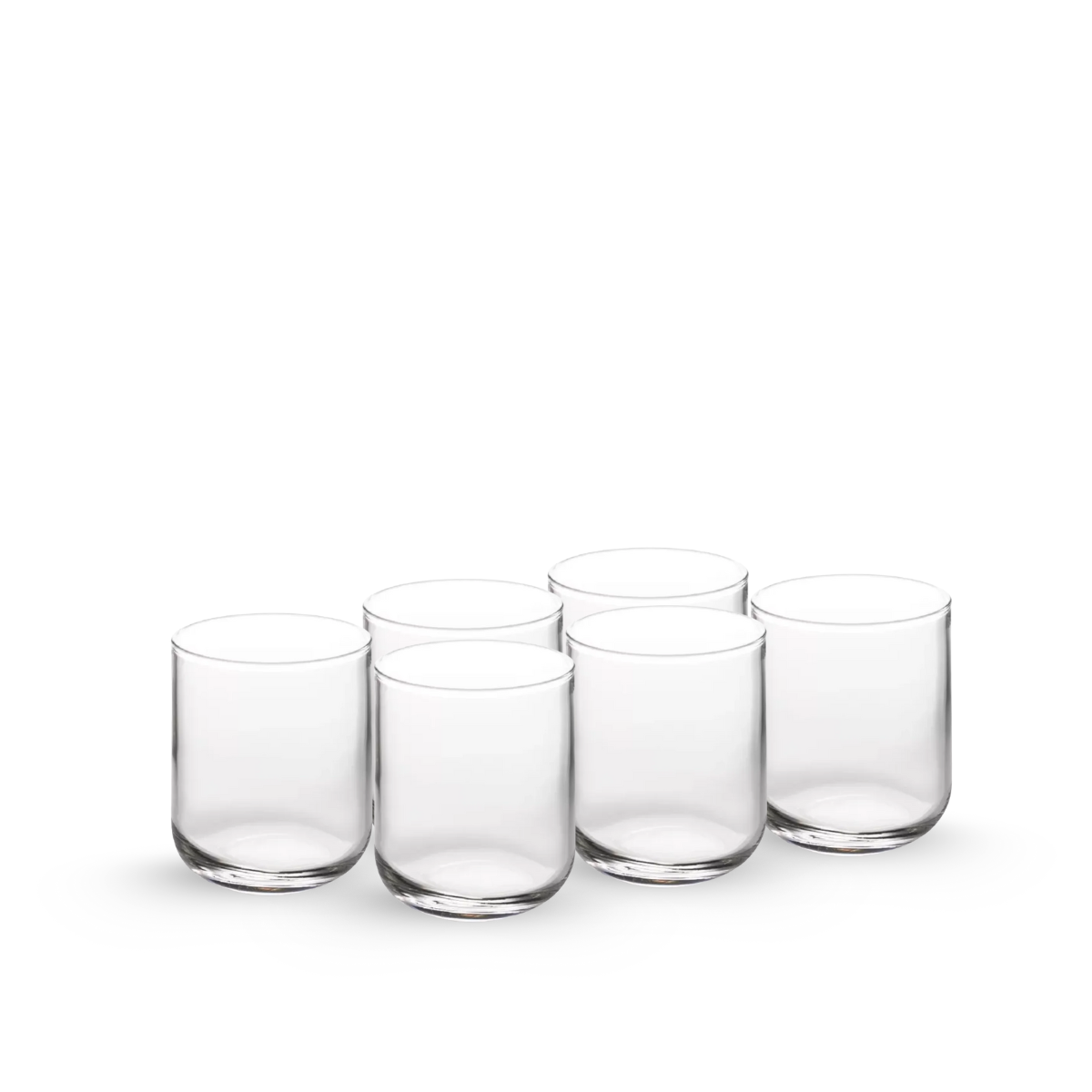 Capella – Juego de Vasos de Vidrio de Diseño Cilíndrico con Boquilla Amplia
