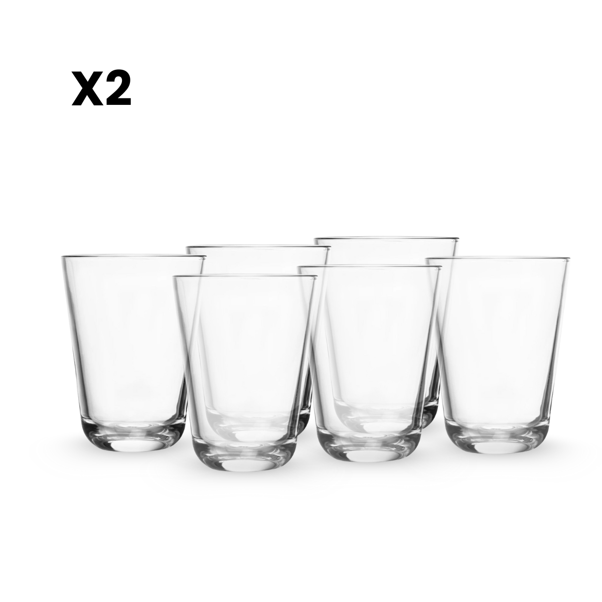 Calypso – Juego de Vasos de Vidrio 390 ml de Estilo Clásico y Moderno