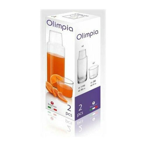 "Olimpia" Botella de Vidrio con Vaso Tipo Polka