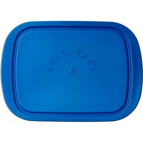 Igloo Jamonera - Contenedor Rectangular  de Vidrio con Tapa Azul.