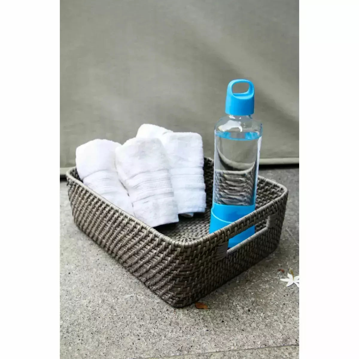 Water2Go - Botella de Vidrio de 750ml. con Tapa Plástica y Protector Color Azul.