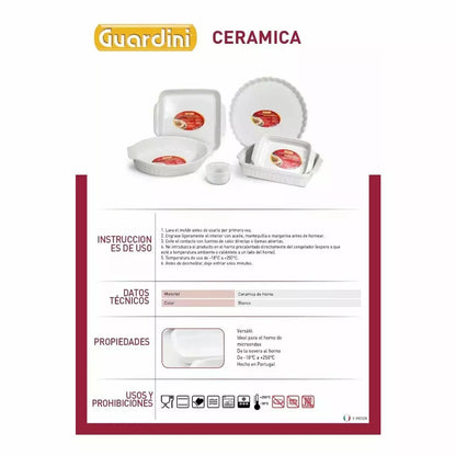 Molde Grande 36cm Rectangular De Cerámica Para Hornear
