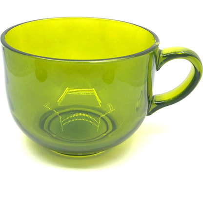 "Borgo Tazzota " Juego de 6 Tazas  Jumbo de Vidrio de color .