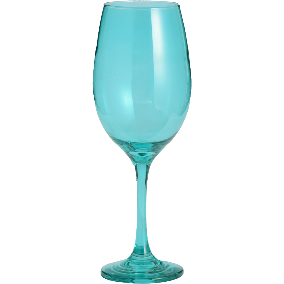 Signoria Colors - Juego de 6 Copas Para Vino De Vidrio Pintado Aqua.