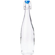 botella de vidrio indro hermetico en fondo blanco