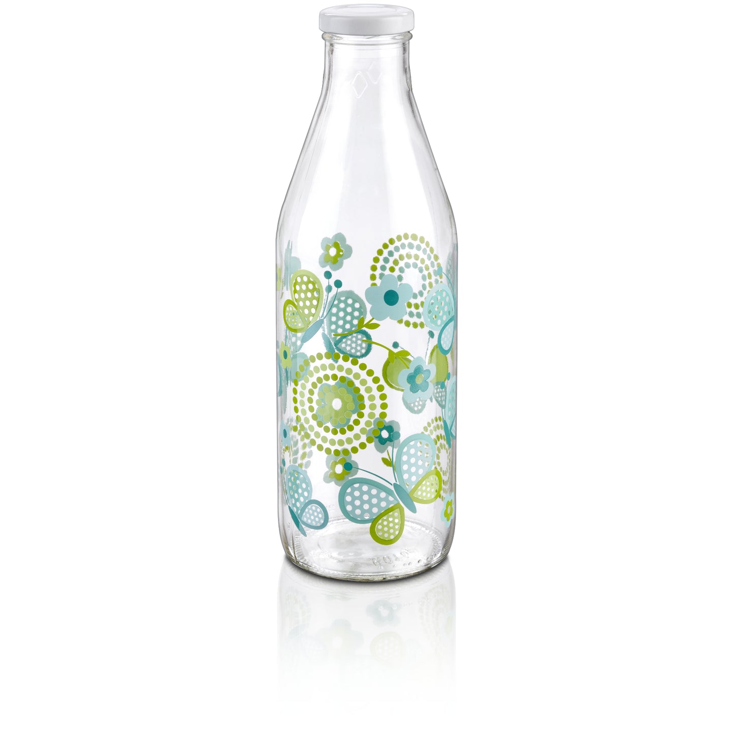 "Sirio"Botella De Vidrio Decorada De 1.1lt Butty