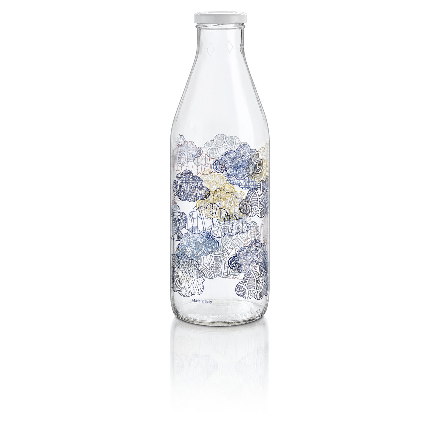 "Sirio"Botella De Vidrio Decorada De 1.1lt Clouds