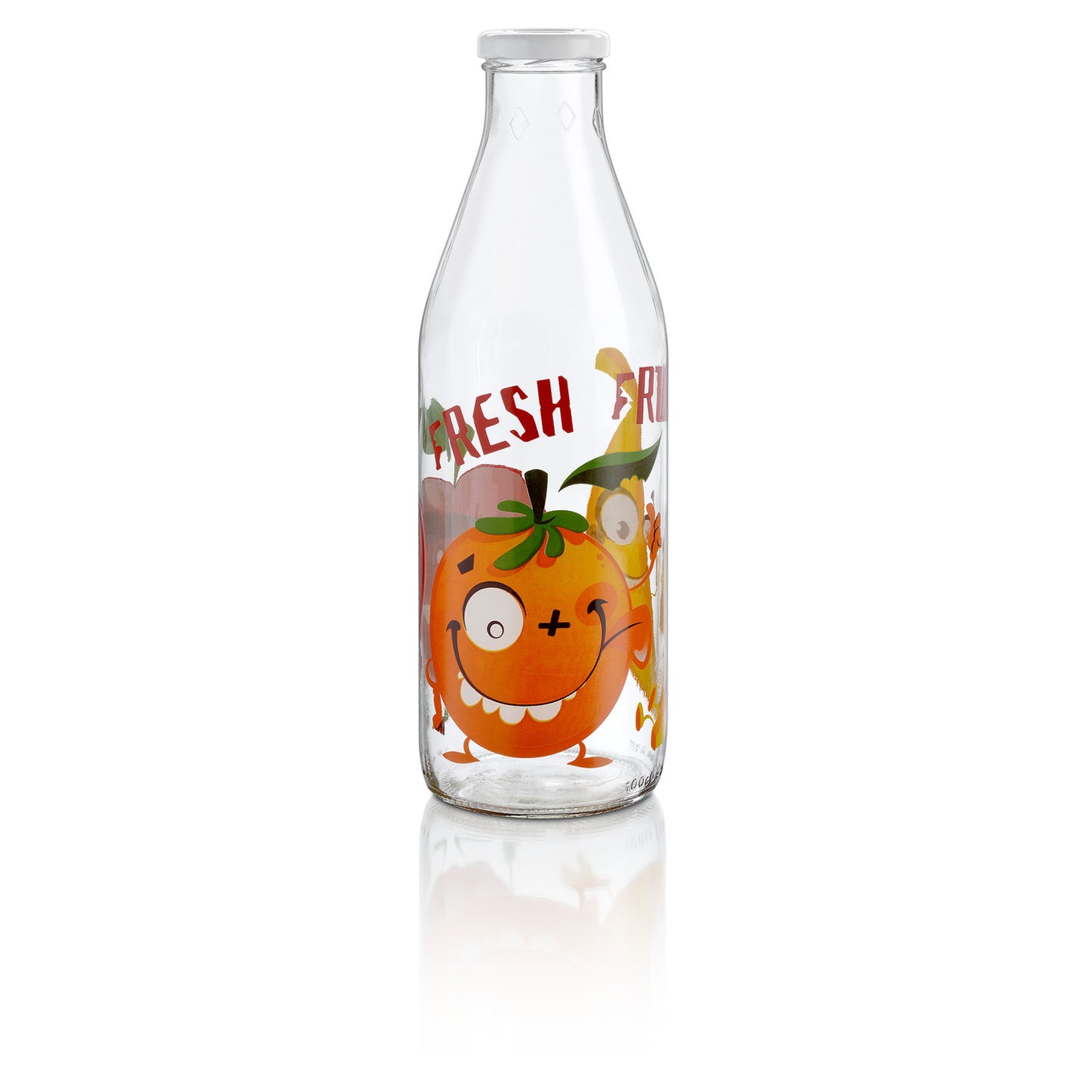 "Sirio"Botella De Vidrio Decorada De 1.1lt Fruitoons