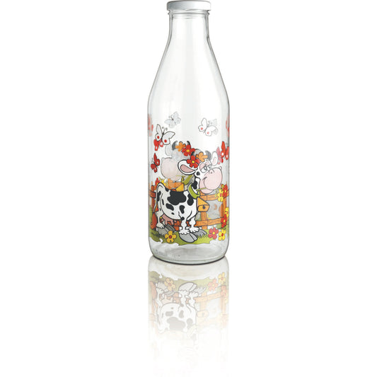 "Sirio"Botella De Vidrio Decorada De 1.1lt Dulcinea