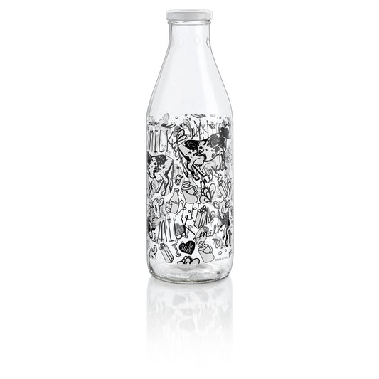 "Sirio"Botella De Vidrio Decorada De 1.1lt Freezon