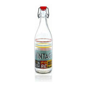 "Sirio"Botella De Vidrio Decorada De 1.1lt Vintage