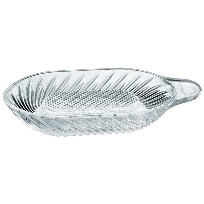 Rallador de vidrio Borgonovo para manzanas con diseño de cristal resistente.